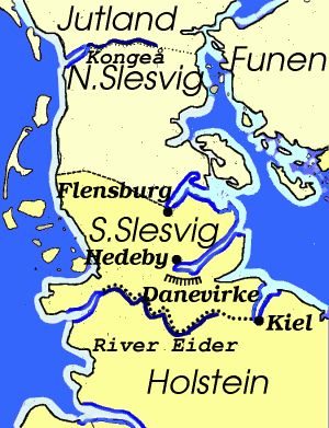 map of Slesvig