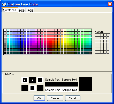 The Custom Fill/Line Color dialog box