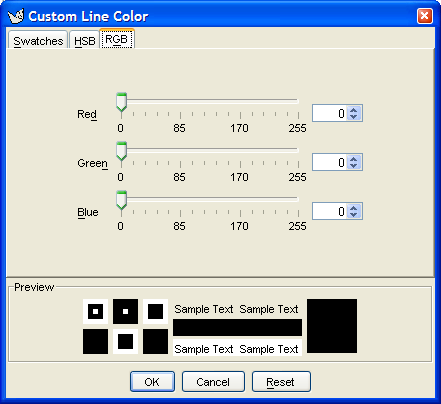 The Custom Fill/Line Color dialog box