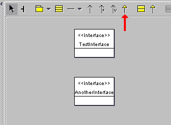 Generalization on the Class Diagram tool bar