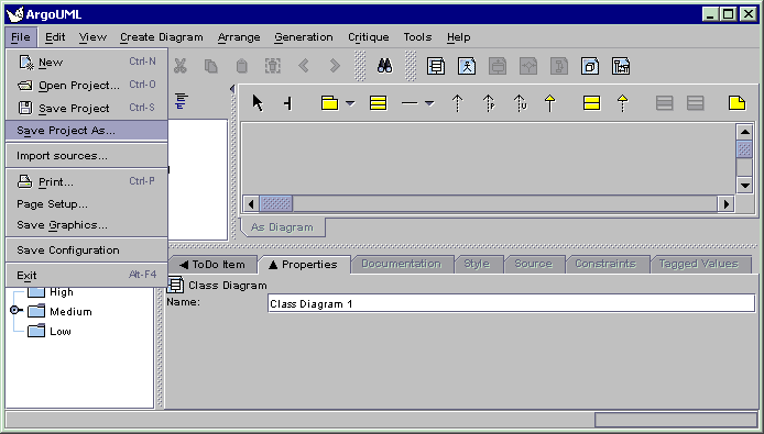 Invoking Save Project As...