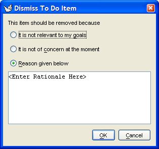 Dialog box for Resolve Item