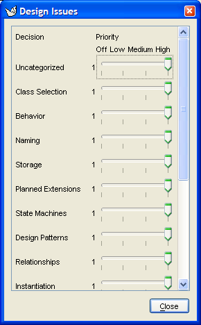 The dialog for Design Issues....